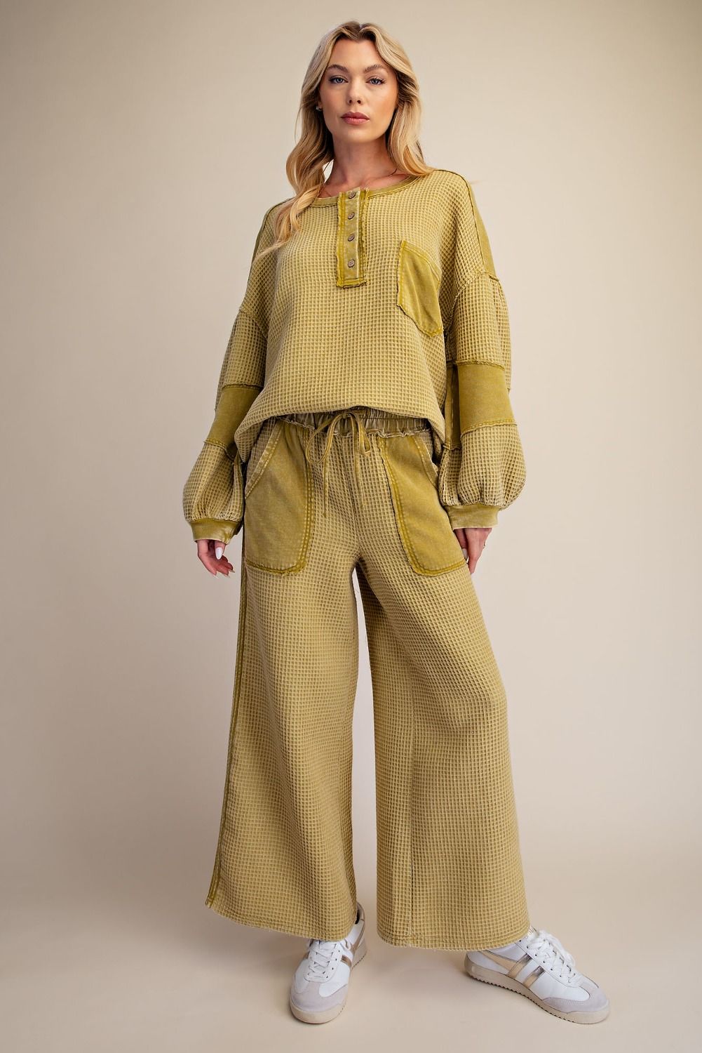 Washed Thermal Knit Pullover