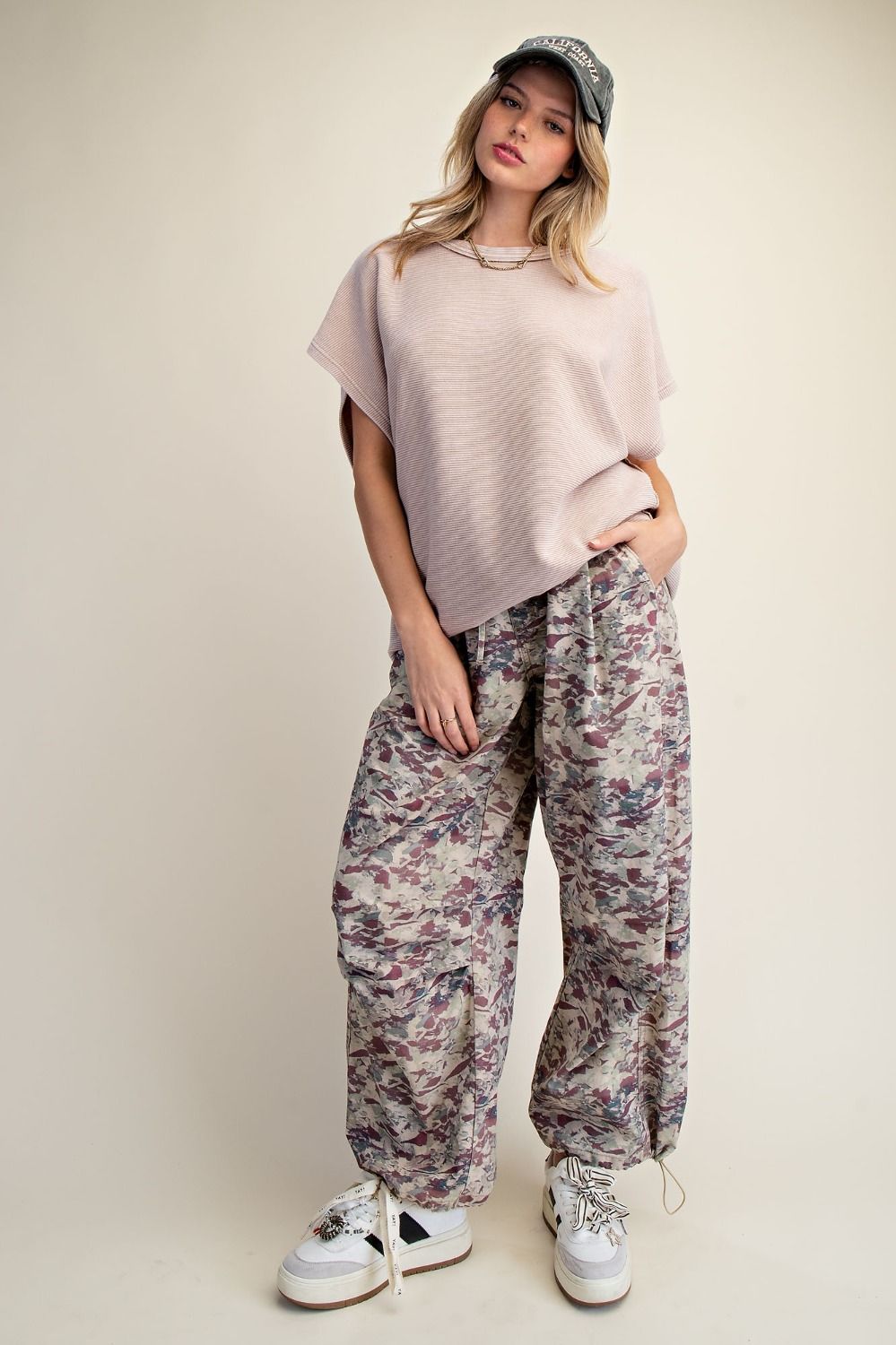 Drop Shoulder Textured Washed Top