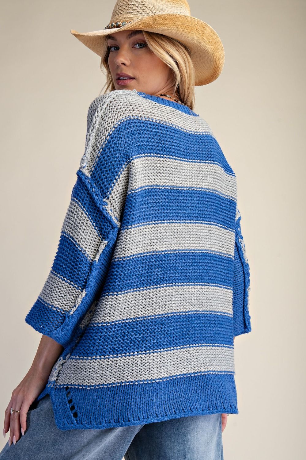 Stripe Pattern Knit Sweater