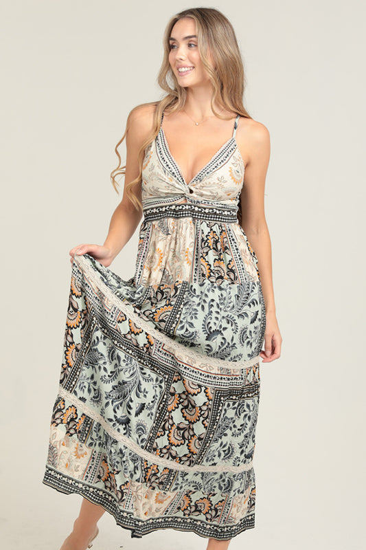 Moonlight Breeze Twist Front Maxi Dress