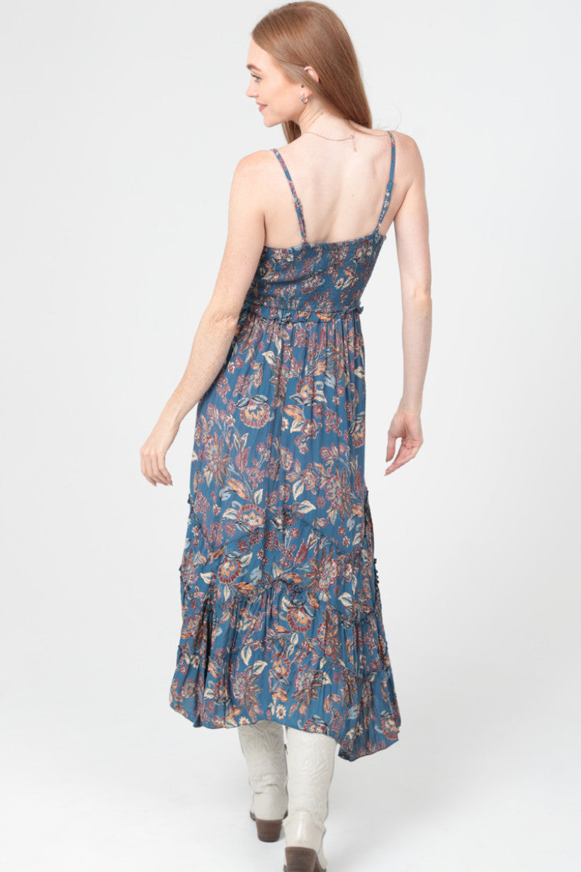 Spaghetti Strap Maxi Dress w/ Twist Front