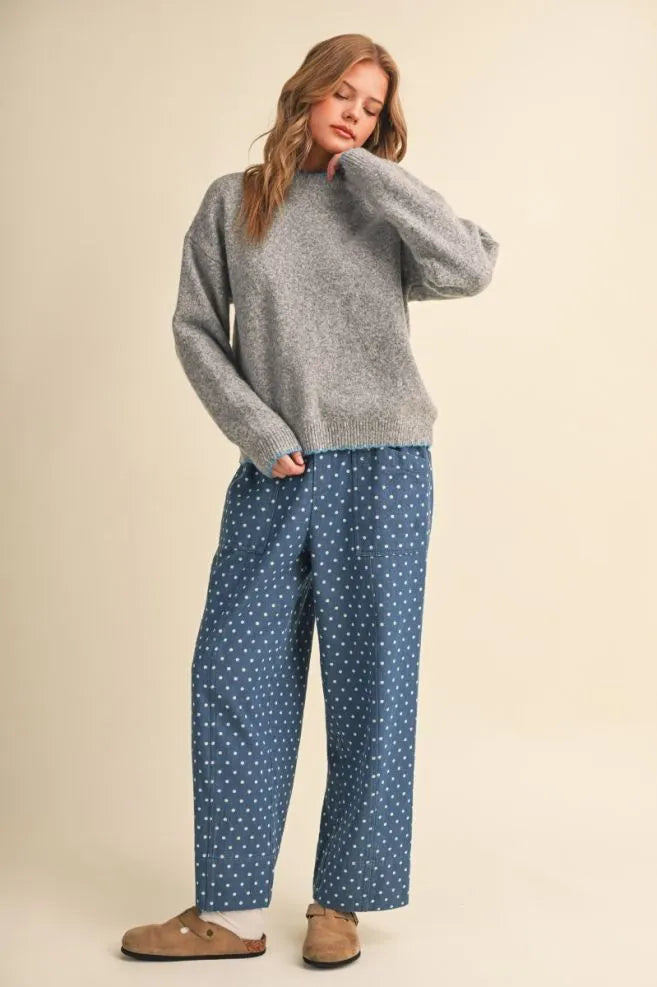 Scalloped Edge Long Sleeve Sweater