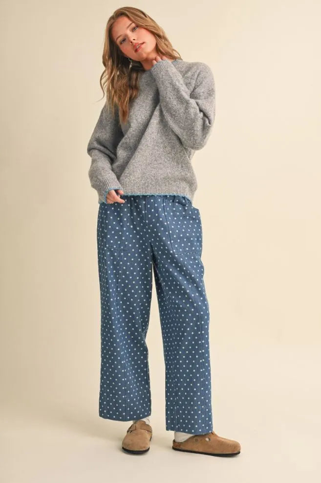 Scalloped Edge Long Sleeve Sweater