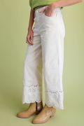 Embroidery Detailing Corduroy Pants