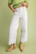 Embroidery Detailing Corduroy Pants