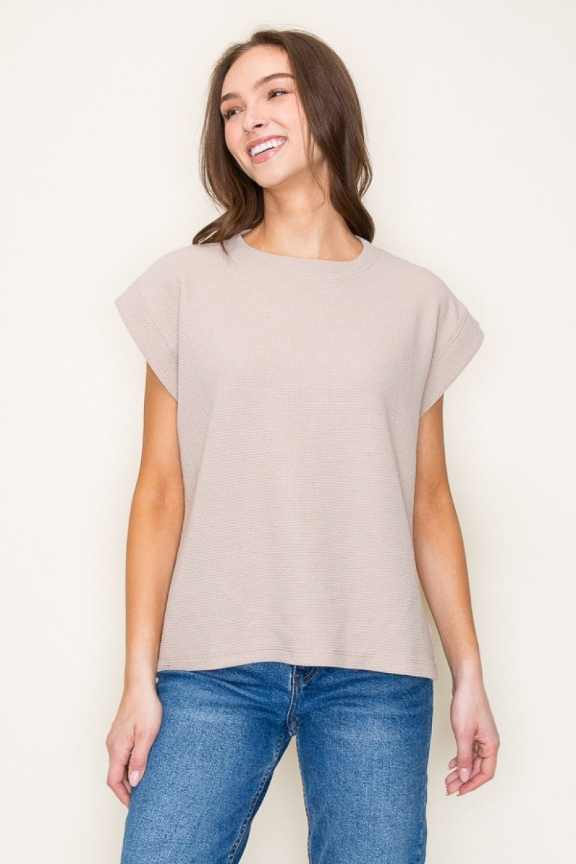Round Neck Sleeveless Knit Top