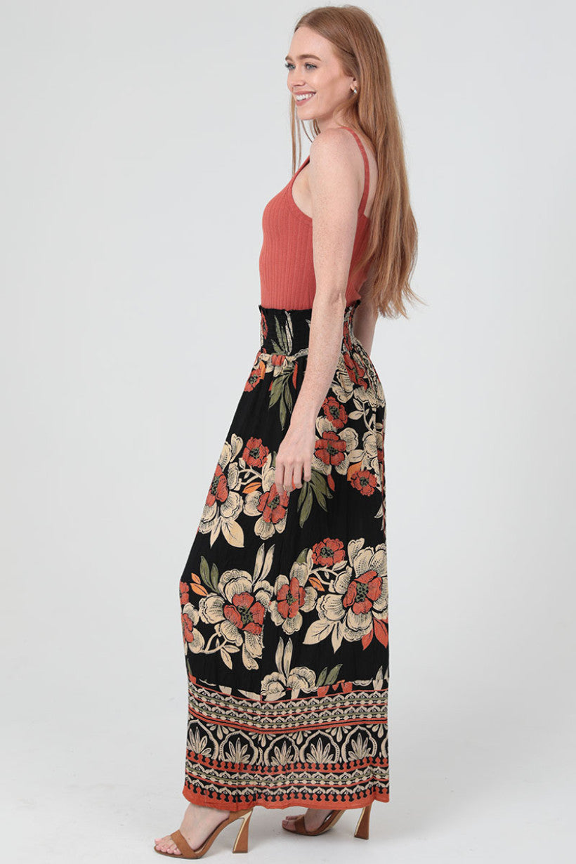 Smocked Waist Maxi Skirt